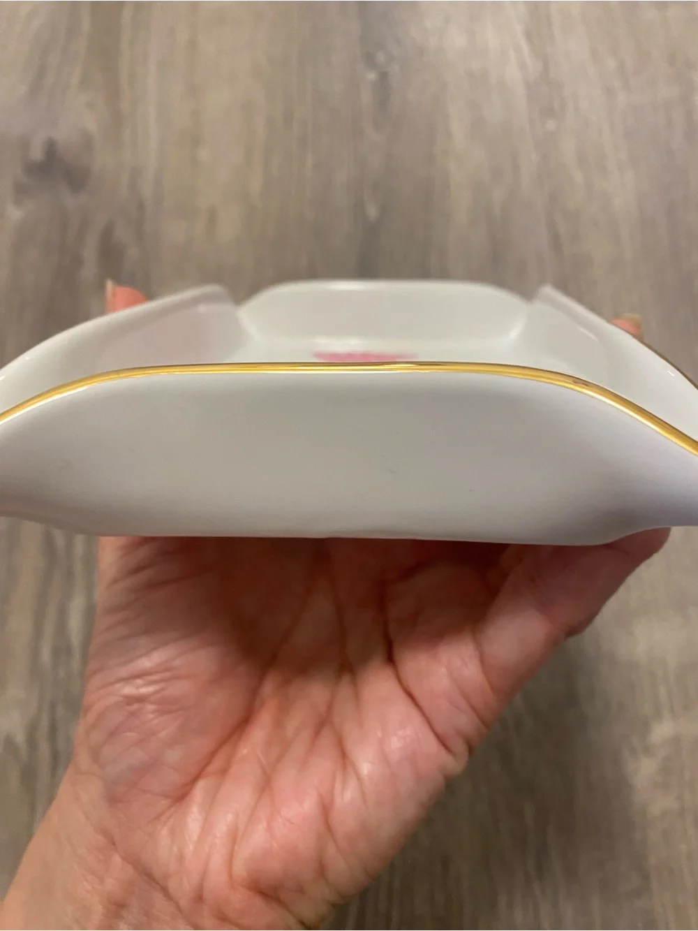 Lilly Pulitzer Heart and Soul Porcelain Trinket Jewelry Tray Pink Fish Gold Trim